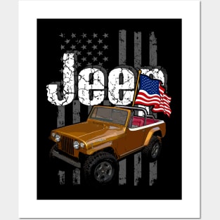 Jeep Jeepster Jeepcar JEEP Flag Posters and Art